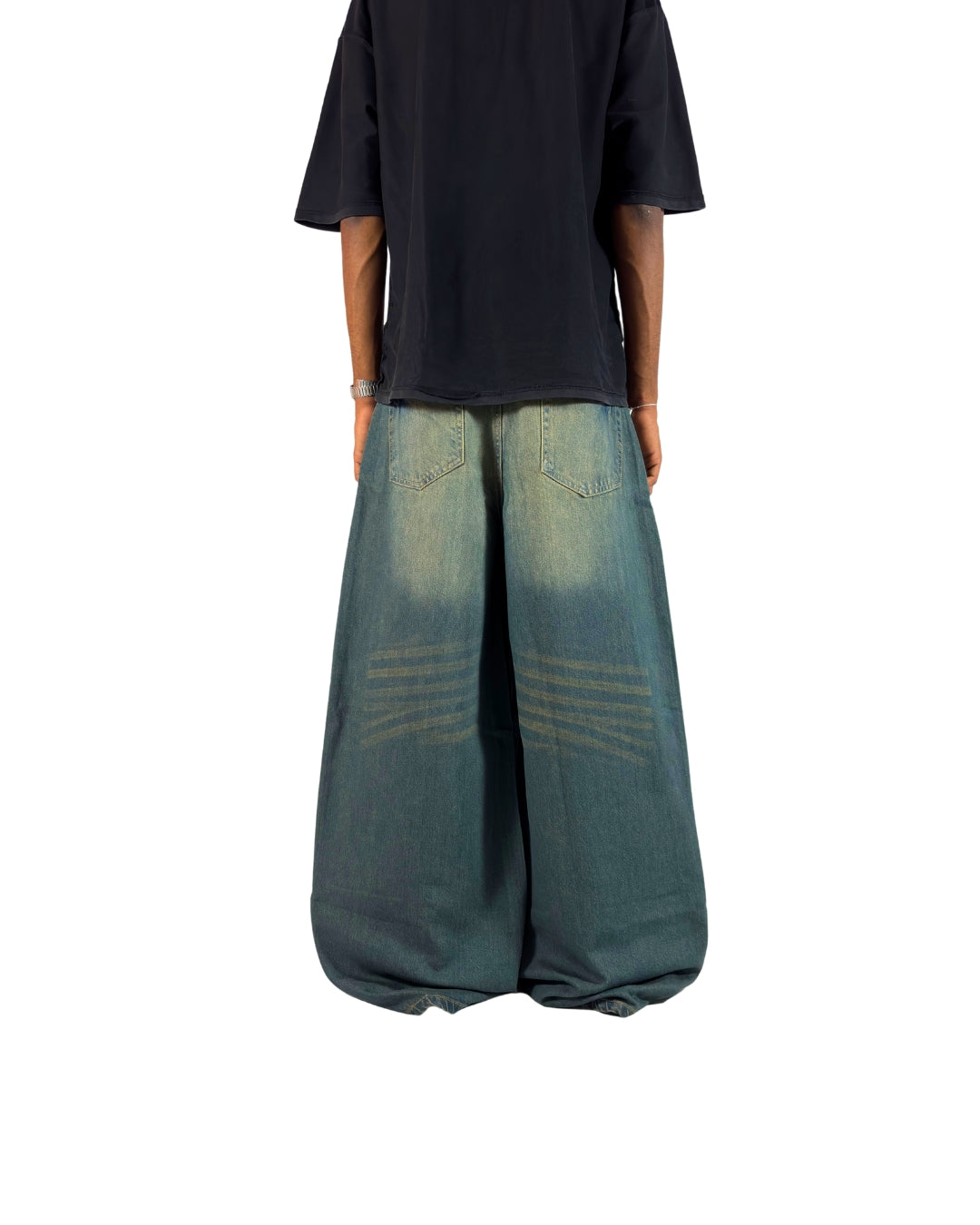 Mint Fade Wide-Leg Denims – Glacier Wash Edition