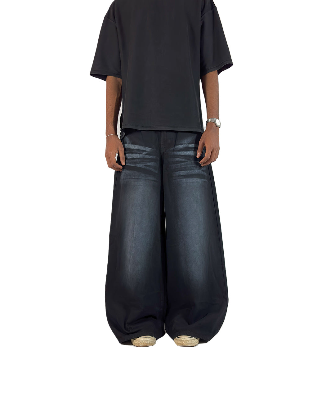 Inkstorm – Wide-Leg Faded Black Denim